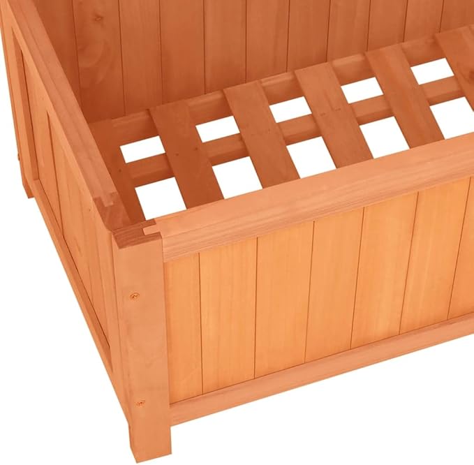 Garden Trellis Planter Wood Planter with Trellis Planter Box with Trellis Raised Garden Bed Outdoor for Plants Hanging Flower Baskets Brown 27.6x11.8x53.1 Solid Firwood