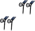 DOITOOL 4pcs Solar Spotlights LEDs RGB Landscape Lamp Automatic Dusk Dawn Lighting for Outdoor Lawn Patio Driveway Garden Easy Ground Installation