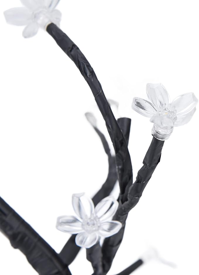 Cherry Blossom Tree Lamp | 24 LED USB Operated Warm White Illumination | Flexible Bonsai Fixture for Home/Office/Garden Decoration | Romantic Mood Lighting