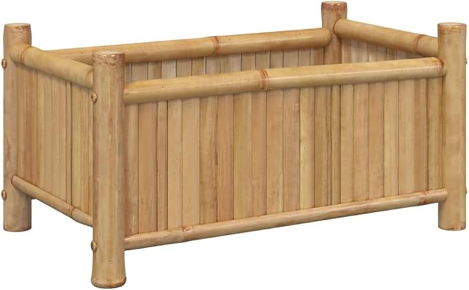 Planter Raised Garden Bed Planter Boxes Outdoor Garden Boxes Suitable for Backyard Restaurants Flowers Patios 19.7x11.8x9.8 Bamboo