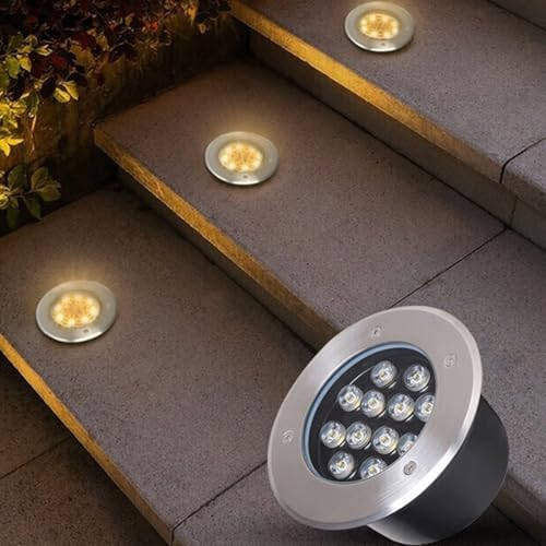 Outdoor Landscape Spotlights LED Buried Lights - Outdoor Landscape Lights AC 85-245V Round Ground Illumination Path Light IP67 Waterproof Embedded Ground Spotlight Flo