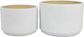 Accent Planter Set of 2 Wide Base White Ceramic