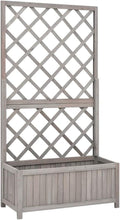 Decorative Garden Raised Bed Vegetable Planting pots Garden Trellis Planter Gray 27.6x11.8x53.1 Solid Firwood for Growing Outdoor Plants Vegetables