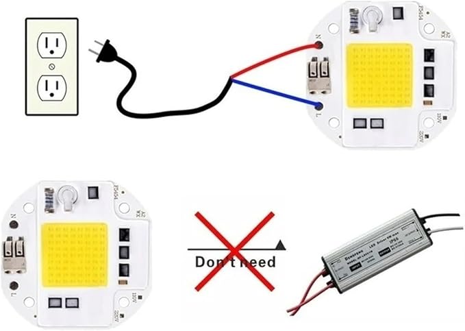 2pcs High Power 50W 70W 100W COB LED Chip 220V 110V LED COB Chip Welding Diode for Spotlight Floodlight Smart IC No Need Driver(Plant Light110V_50 W)