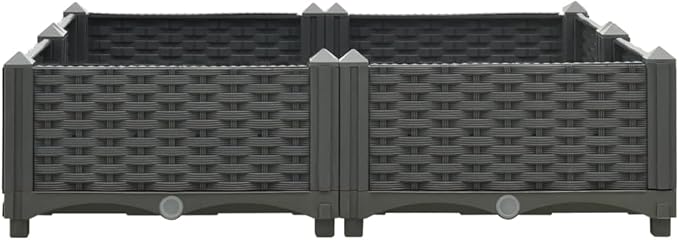 vidaXL Raised Bed 31.5x31.5x9.1 Polypropylene