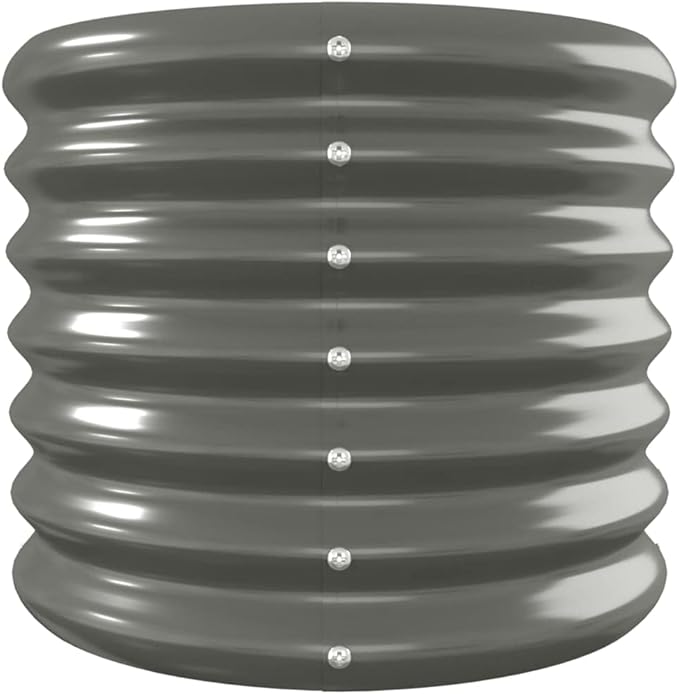 SKM Patio Raised Bed Powder-Coated Steel 102.4x15.7x14.2 Gray (7.54 KG/16.588 LBS)