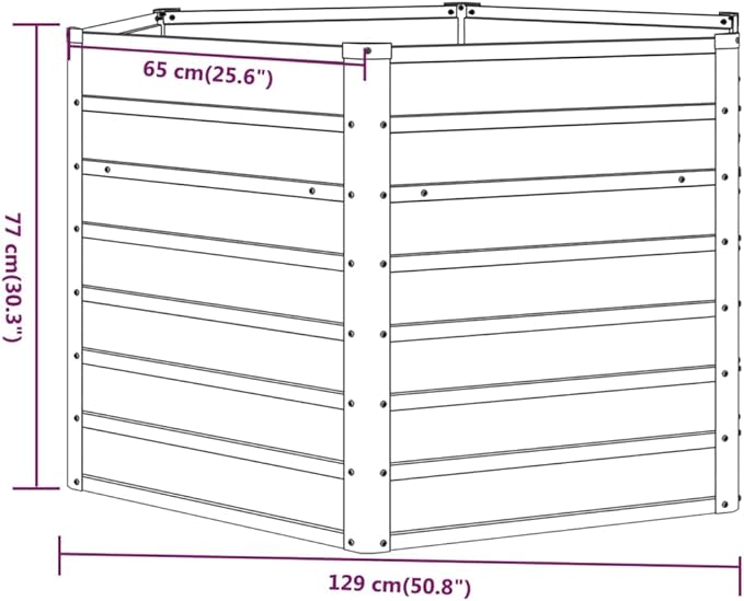 Corten Steel Garden Raised Bed Rusty Raised Garden Bed Kit Outdoor Raised Planter Box for Planting Plants Vegetables Flowers Fruits 50.8x50.8x30.3 Corten Steel-373