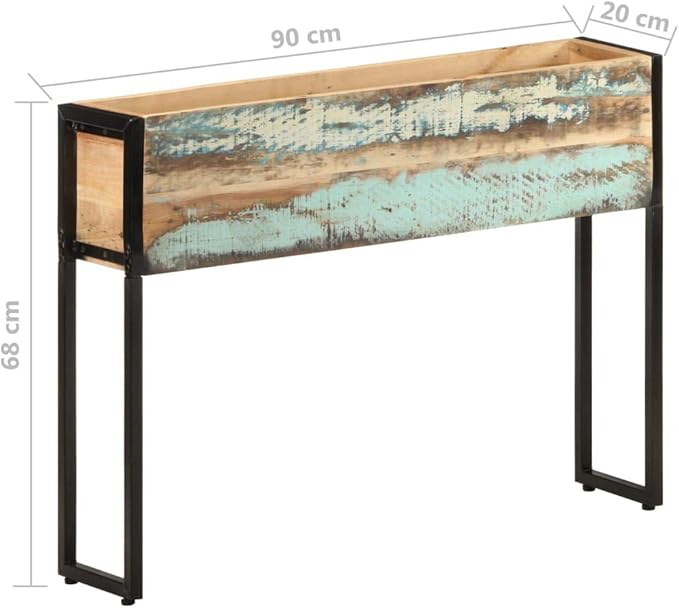 Garden PlanterRaised Garden BedSturdy Iron FrameVegetablesFlowersOutdoor Indoor Planting Box Container for Garden Patio Balcony35.4x7.9x26.8 Solid Reclaimed Wood(Priority Delivery)