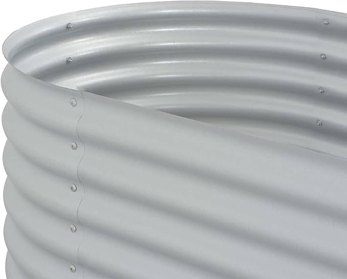 Garden Raised Bed Large Galvanized Steel Planter for DIY Enthusiasts Silver Rectangular Design for Outdoor Gardens Balconies or Patios
