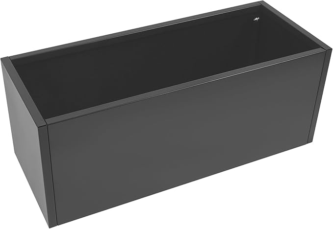 Metal Tall Rectangular Planter 38“ L x 15” W x 15 H Rectangular Steel Raised Garden Bed Tall Resin Garden Pot Outdoor Planters Box Large Planter Box for Outdoor Patio/Porch