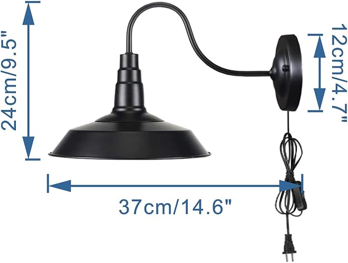 Hook Type Wall Mounted Plant Light for Indoor Growing Full Spectrum 4500K 10W Adjustable Light Beam Range 15°-60° Vintage Black Wall Lamps for Plants Flowers