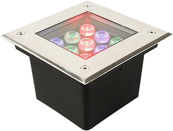 RGB Square Underground Light Recessed Spotlights IP66 Waterproof Outdoor Ground Light for Courtyard Garden Lawn Tree Walkway Landscape Lighting