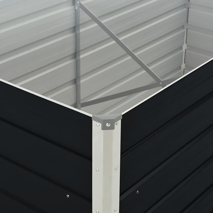 Raised Garden Bed Raised Flower Bed Standing Planter Planter Boxes Horse Trough planters Suitable for Nursery Corridor Orchard Courtyard 63x31.5x17.7 Galvanized Steel Anthracite