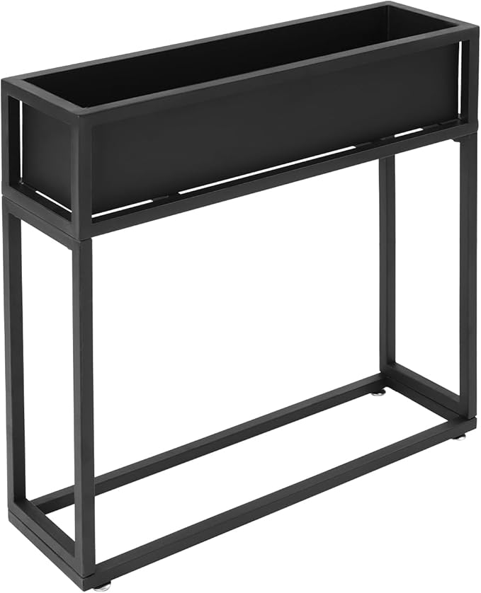 Standing Planter Box 28 Inch Outdoor/Indoor Metal Planter Box Elevated Garden Box Raised Garden Bed for Vegetable Flower Herb Fruit