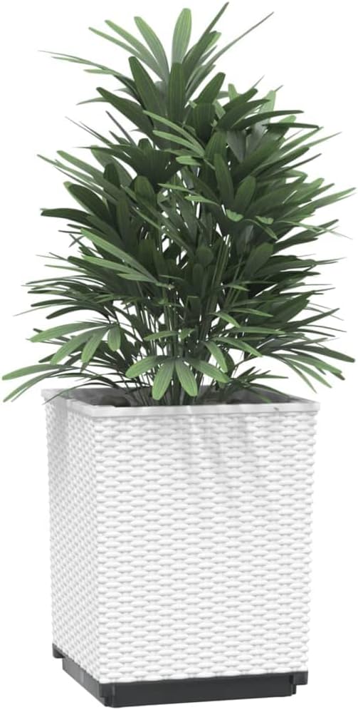 Planters 2 pcs PlanterGarden BedGalvanized Raised Garden BedPlanter Raised bedsGalvanized PlanterWhite 11.8x11.8x14.6 Polypropylene