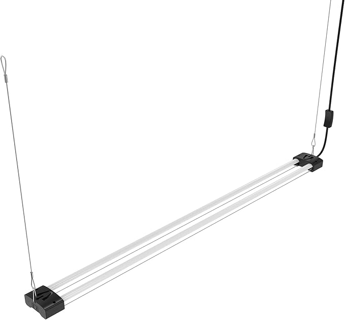 DYMOND BoostGro LED Grow Light Full Spectrum 5000K Daylight + 660nm Red Linkable Indoor Plant Lighting Fixture Tubes (4 FT Black)