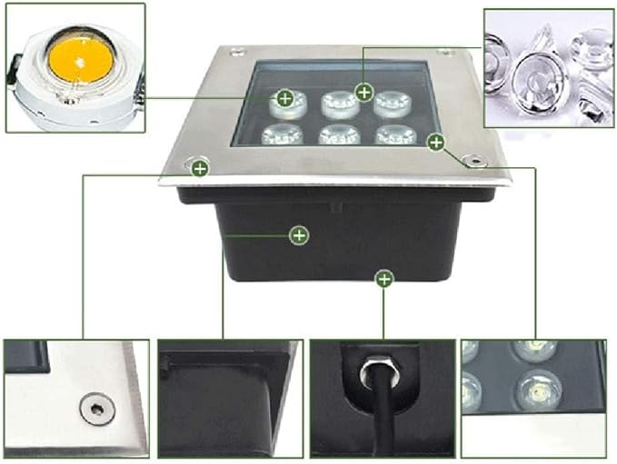 8 Pack Led Landscape Lights - Recessed Spotlight 4W Warm White Light 3000K Step Stair Lights Ip67 Waterproof Round Wall Lamp with 1M Wire for Tree Garden Yard PathwayBlue Light-12W