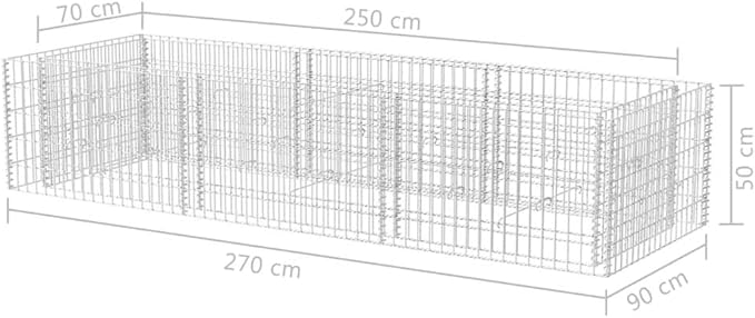 Outdoor Garden Gabion Basket Planter Steel Garden Decoration for Patio Garden Swimming Pool Terrace Gabion Raised Bed Steel 106.3x35.4x19.7