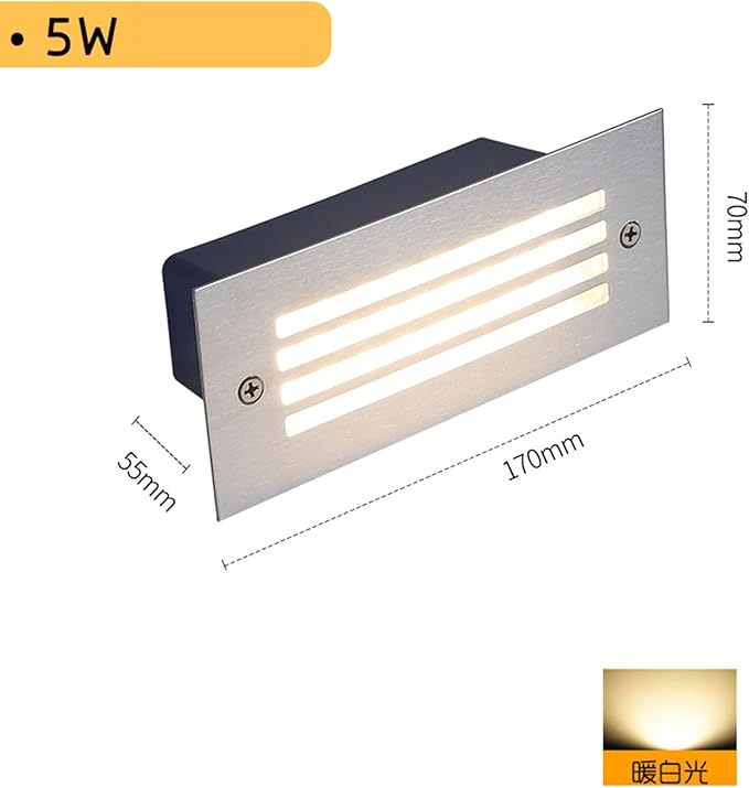 LED Underground Garden Light - 12/24V Recessed Spotlights IP65 Waterproof Recessed Outdoor Stair Tread Lights for Outdoor Landscape Step Lamp for Patio and Pathway(Red5W-24V)