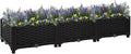 47.2 Large Black Rectangular Garden Planter Box Durable Polypropylene Raised Bed for Patio Outdoor Use Modern Matte Finish Easy Assembly