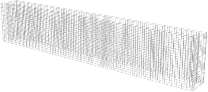 Gabion Raised Garden Bed Silver Galvanized Steel Planter Box Large Outdoor Rectangular Metal Kit 212.6x212.6x39.4 Inch 1400 lbs Capacity for Plants