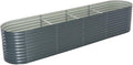 SKM Garden Raised Bed 400x80x81 cm Galvanised Steel Grey (Weight-51KG)