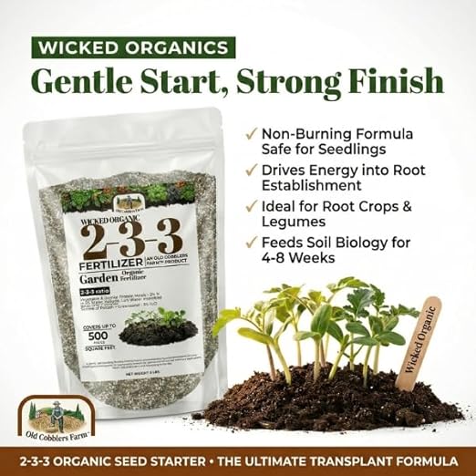 Old Cobblers Farm Wicked Organic Seed Starter Fertilizer 2-3-3 – Gentle Nutrition for Strong Root Development (5 lbs | 10 lbs | 15 lbs | 20 lbs) (15 lbs)