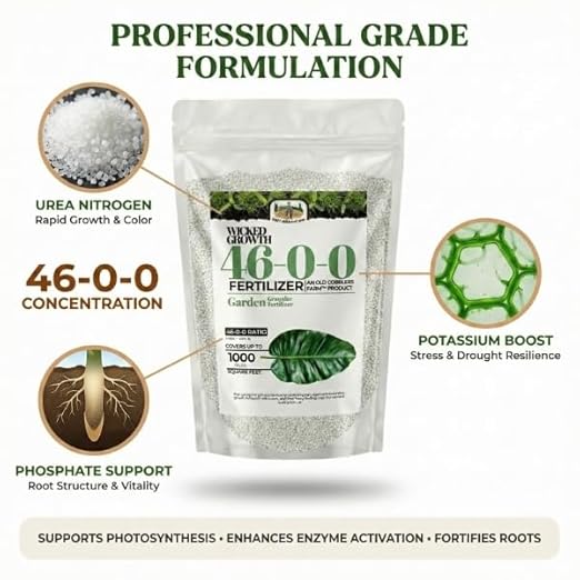 Old Cobblers Farm™ Wicked Growth 46-0-0 Fertilizer - Eco-Conscious Formula for Thriving Gardens and Farms and for Greener Healthier Plants (5 lbs | 10 lbs | 15 lbs | 20 lbs) (20 lbs)