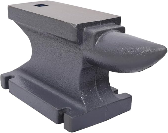 Cast Iron Anvil Single Horn Anvil with 8.5 x 4 Inch Countertop and Stable Base Luxebough High Hardness Blacksmith for Bending Shaping Forging Premium Rugged Design (55LB)