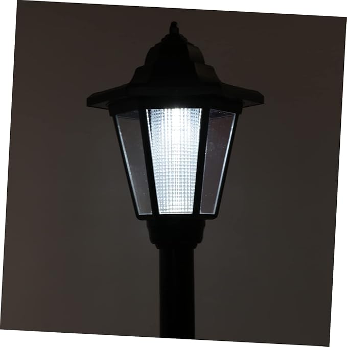 Solar Hexagonal Garden Light Decorative Lamp Practical Courtyard Illumination Medium Black Design with White Light Easy Installation for Landscape Use