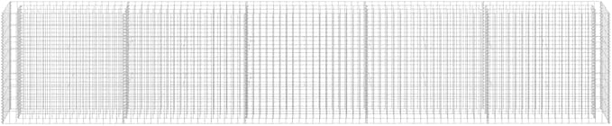 Gabion Planter Raised Bed Outdoor Garden Galvanized Steel Wire Mesh Grid Stone Wall Flower Raised Bed for Vegetables Flowers Plants 177.2x11.8x35.4