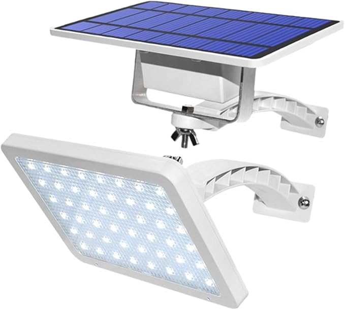 Angoily Outdoor Led Solar Lights 48 Led Beads Waterproof White Landscape Light Wall Mount Garden Pathway Auto On/Off Easy Install