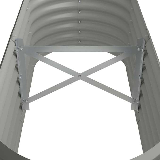 vidaXL Garden Raised Bed Raised Patio Bed Outdoor for Vegetables Planter for Outdoor Plants Planter Box Stand Powder-Coated Steel Gray