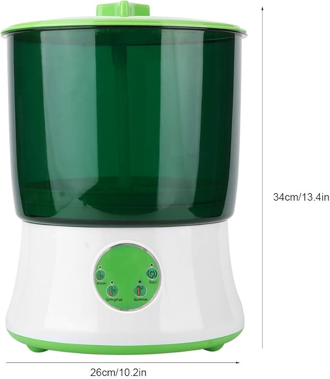 Automatic Bean Sprouts Machine 2 Layers Intelligent Large Capacity Seed Grow Sprouts Maker Microgreens Growing Kit for Radish Alfalfa Wheatgrass