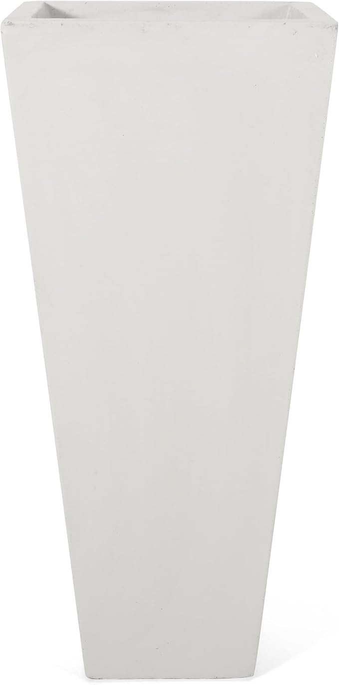 13 x 28.5 Outdoor Stone Planter White