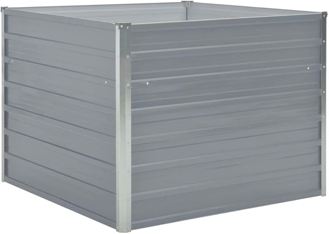 Raised Garden Bed 39.4 x 39.4 x 30.3 Galvanized Steel Gray Outdoor Planter Box Raised Flower Bed for Vegetables and Herbs Large Garden Raised Bed for Outdoor Use Durable and Easy Assembly