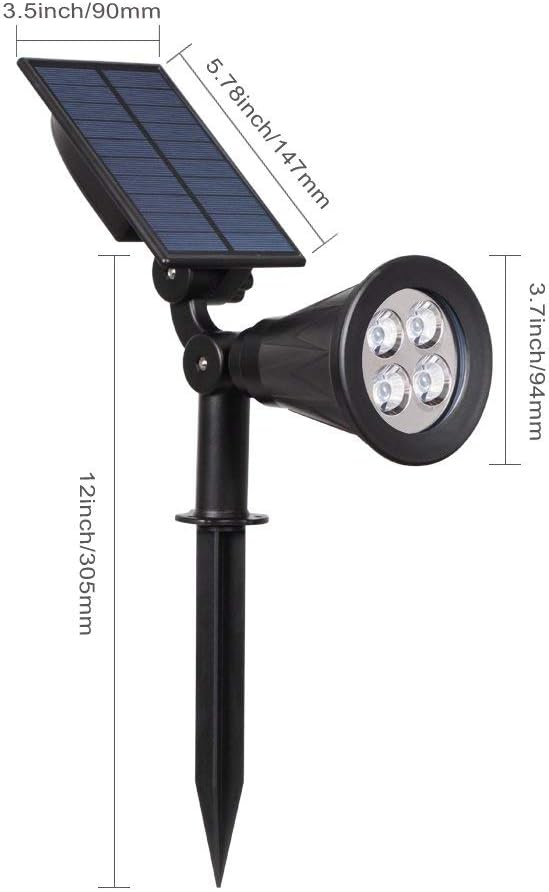 T-SUN Solar Spotlights Outdoor LED Landscape Spotlights Waterproof Lighting Auto Turn ON/Off Solar Lights Blue 2 Pack &amp Purple 2 Pack