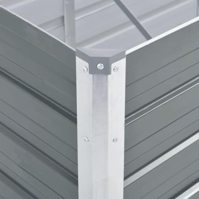 Garden Raised Bed Outdoor planters Garden Bed Planter Boxes Outdoor Suitable for Backyard Patios Flowers Restaurants Galvanized Steel 94.5x31.5x17.7 Gray