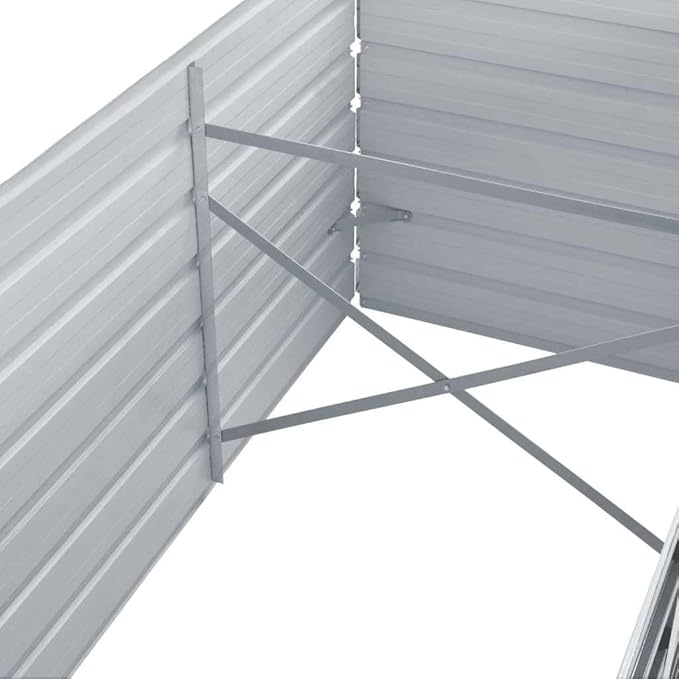 Grey Galvanized Steel Raised Garden Bed 63x31.5x17.7 Inch Rectangular Planter for Outdoor Plants Durable Weather Resistant Raised Beds for Gardening