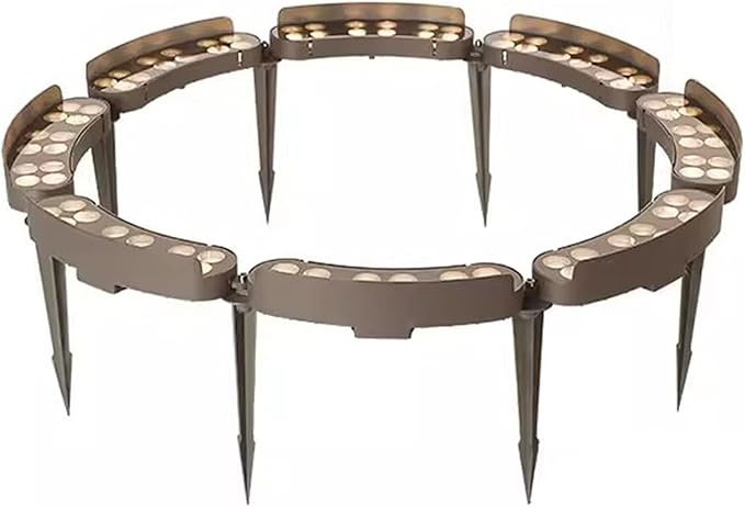 IP65 LED Ring Tree Lights with Ground Plug for Landscape Lighting Courtyards(Yellow Light8SETS)