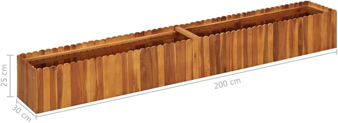 Acacia Wood Garden Raised Bed Wooden Outdoor Herb Garden Planter Box for Gardening Vegetables 78.7x11.8x9.8 Solid Acacia Wood-235