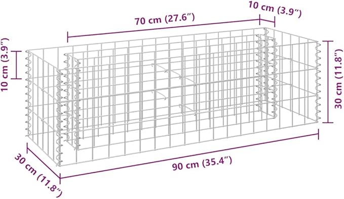 Galvanized Steel Raised Garden Bed 35.4x35.4x11.8 in Silver Rustic Planter Box for Vegetables Flowers Herbs Outdoor Patio Yard Balcony