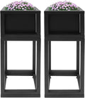 2pcs Raised Garden Bed Standing Metal Growing Bed Planter Box Stand with Legs for Backyard Patio Balcony Outdoors or Indoors