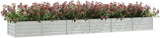 Garden Raised Bed Silver Galvanized Steel Large Durable Gardening Pots &amp Planters 316901