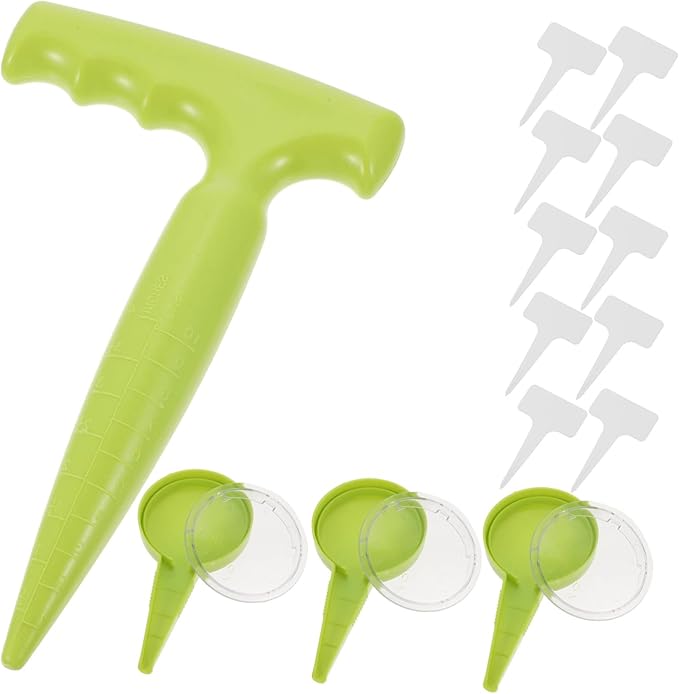 Kisangel 3sets Garden Planting Tool Set Dispenser for Efficient Sowing Compact Punch Labels for Home Gardening Enthusiasts