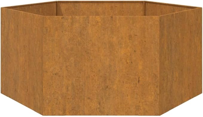 Rusty Corten Steel Planter Large Square Outdoor Garden Bed Weathered Metal Decorative Inlays for Patio 35.4in x 35.4in