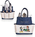 Picnic TIME Disney Mickey Mouse &amp Minnie Mouse Garden Bag with Tool Set Garden Tool Organizer Bag Gardening Tools Gifts for Women and Men (Navy Blue with Beige Accents)