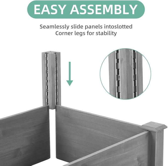 Sturdy Outdoor Raised Garden Bed for Vegetables Flowers and Herbs – Easy Assembly Wooden Planter Box with Solid Construction (96 Raised Garden Bed)