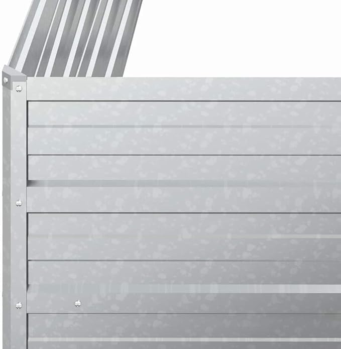 Garden Raised Bed Silver Galvanized Steel 39.4x39.4x17.7 inch Square Outdoor Planter for Vegetables Flowers Durable Metal Construction