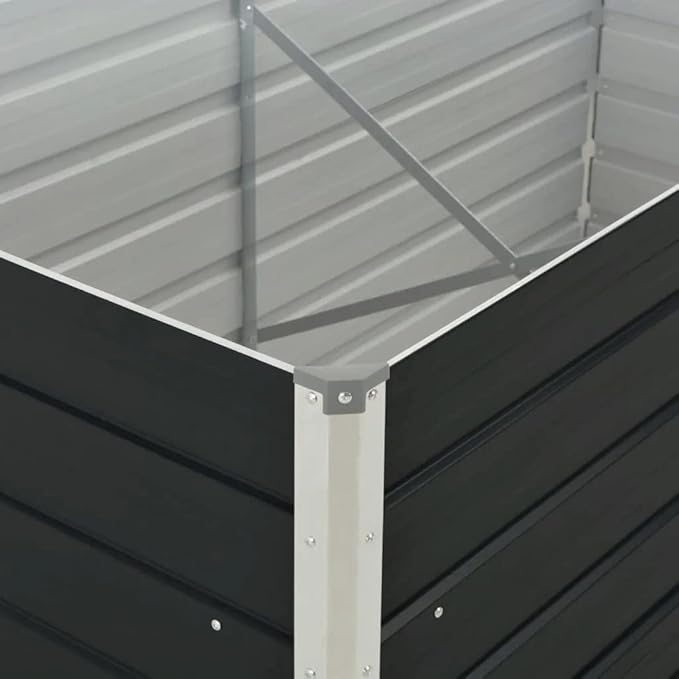 YAFF Raised Garden Bed Anthracite 63x31.5x30.3 Galvanized Steel (23.1lbs)